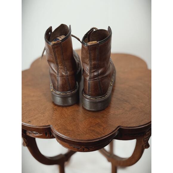 MIE Dr. Marten's Combat Boots - Brown Leather ENGLAND UK 4 US L 6 #0020 - Picture 4 of 7